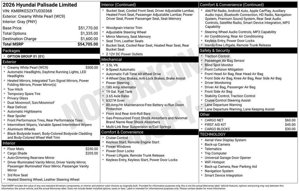 new 2026 Hyundai Palisade car, priced at $50,572