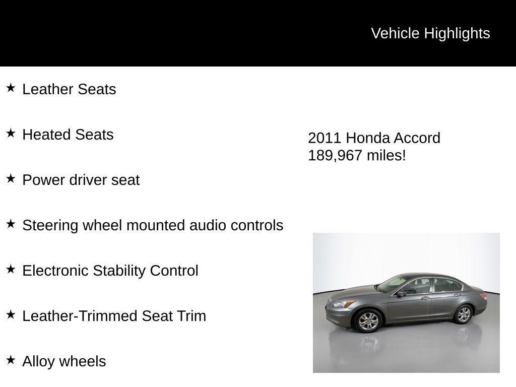 used 2011 Honda Accord car, priced at $7,554