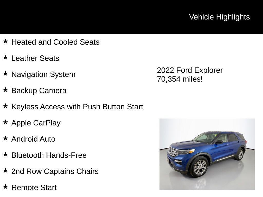 used 2022 Ford Explorer car, priced at $27,295