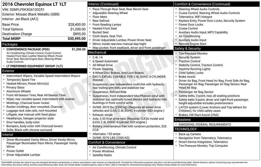 used 2016 Chevrolet Equinox car, priced at $12,000