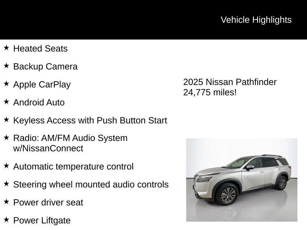 used 2025 Nissan Pathfinder car, priced at $33,500