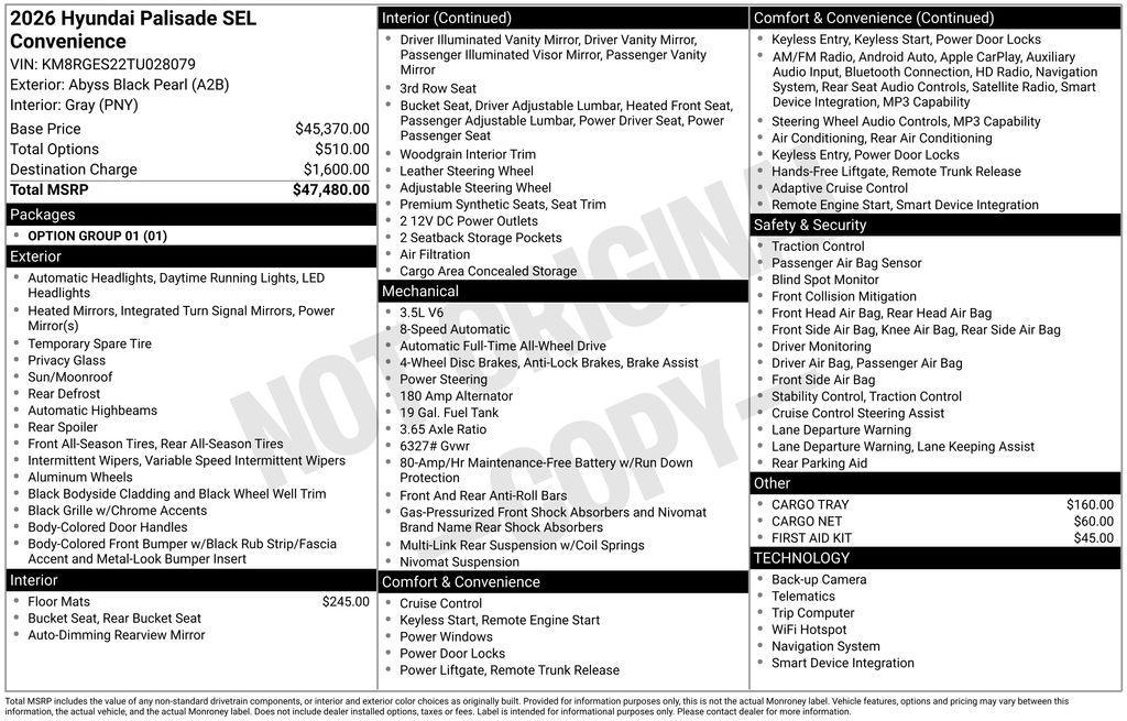 new 2026 Hyundai Palisade car, priced at $43,694