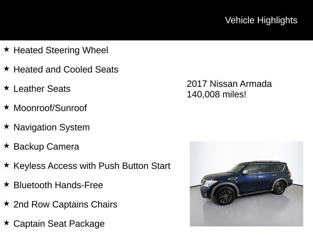 used 2017 Nissan Armada car, priced at $15,000