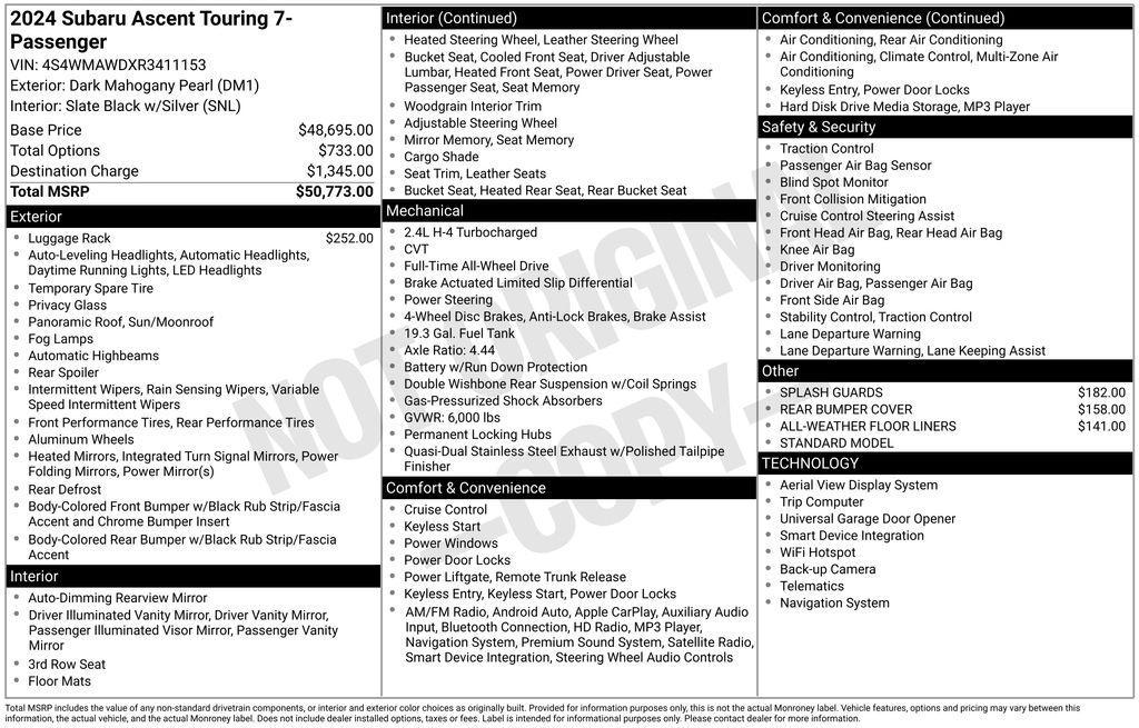 used 2024 Subaru Ascent car, priced at $39,985