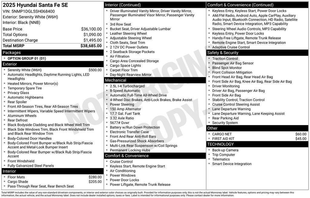 used 2025 Hyundai Santa Fe car, priced at $32,690