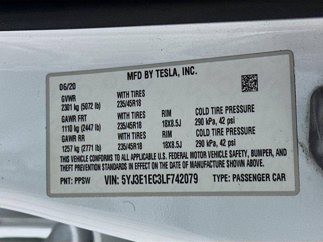 used 2020 Tesla Model 3 car, priced at $25,897