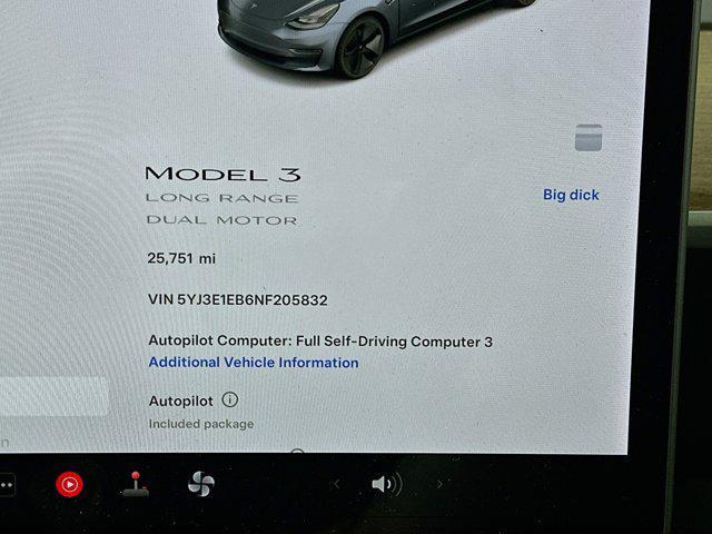 used 2022 Tesla Model 3 car, priced at $27,697