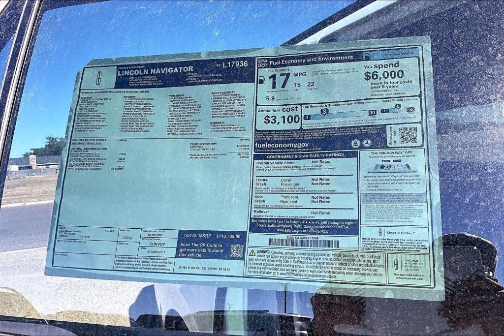 new 2025 Lincoln Navigator L car, priced at $107,765