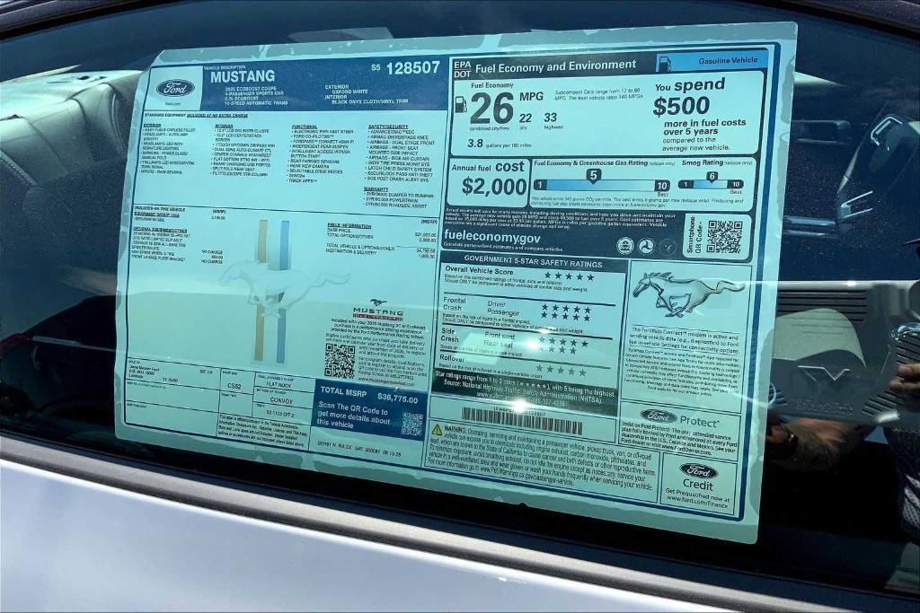 new 2025 Ford Mustang car, priced at $36,275