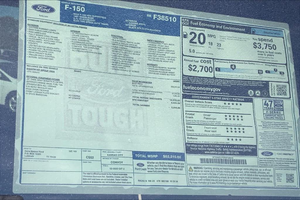 new 2024 Ford F-150 car, priced at $46,310