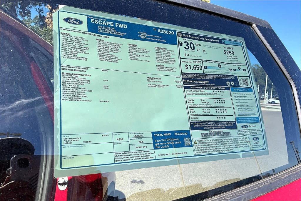 new 2026 Ford Escape car, priced at $33,525