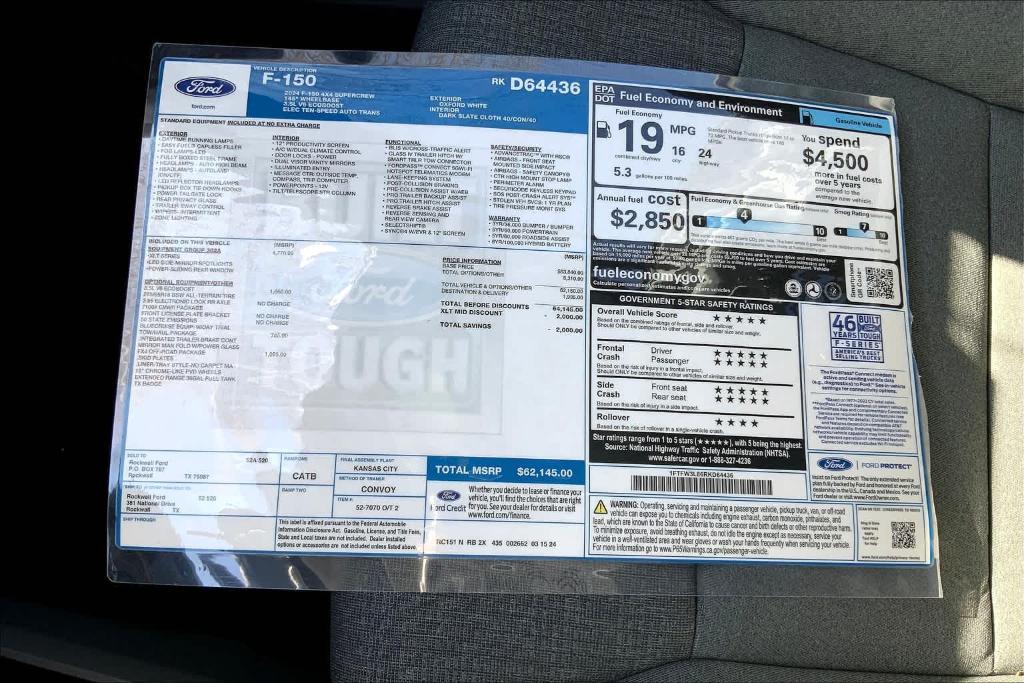 new 2024 Ford F-150 car, priced at $53,145