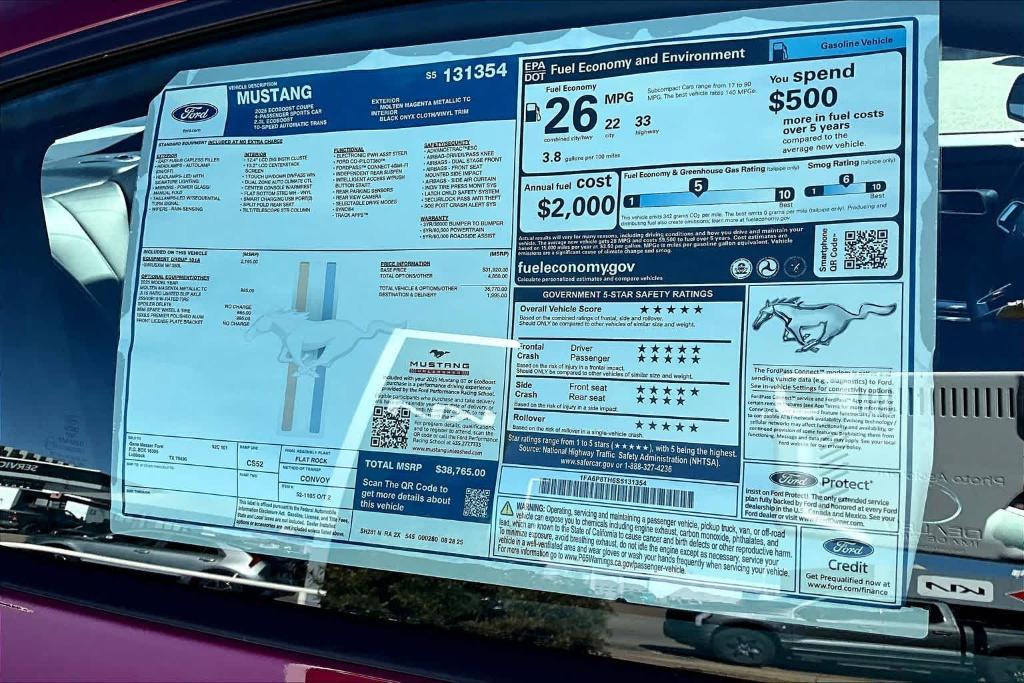 new 2025 Ford Mustang car, priced at $35,015