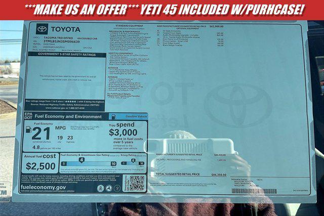 new 2025 Toyota Tacoma car, priced at $43,708