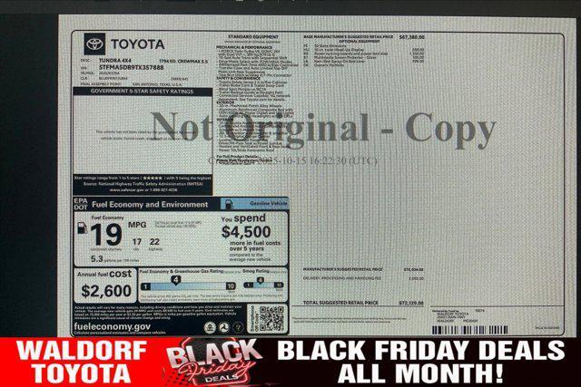 new 2026 Toyota Tundra car, priced at $66,577