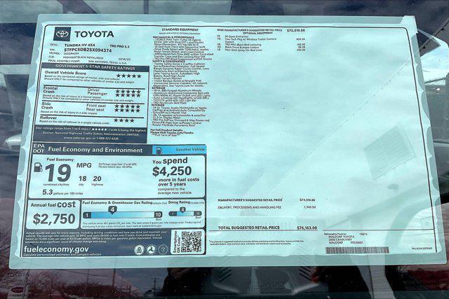 new 2025 Toyota Tundra Hybrid car, priced at $71,292