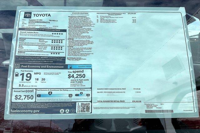 new 2025 Toyota Tundra Hybrid car, priced at $74,663