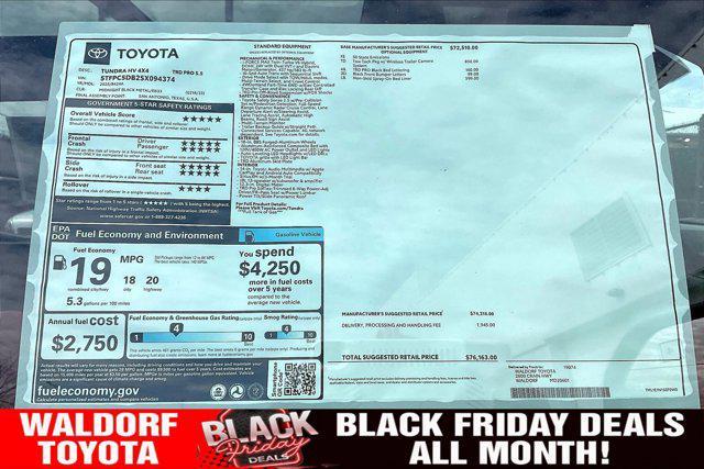 new 2025 Toyota Tundra Hybrid car, priced at $76,163