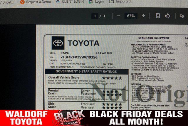 new 2025 Toyota RAV4 car, priced at $31,652