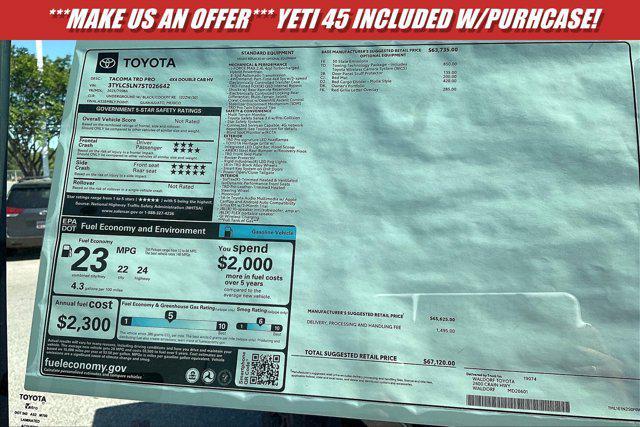 new 2025 Toyota Tacoma car, priced at $67,120