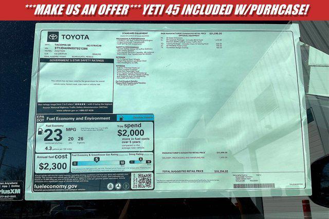 new 2025 Toyota Tacoma car, priced at $33,751