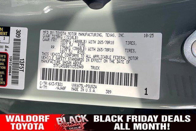 new 2026 Toyota Tundra car, priced at $53,738