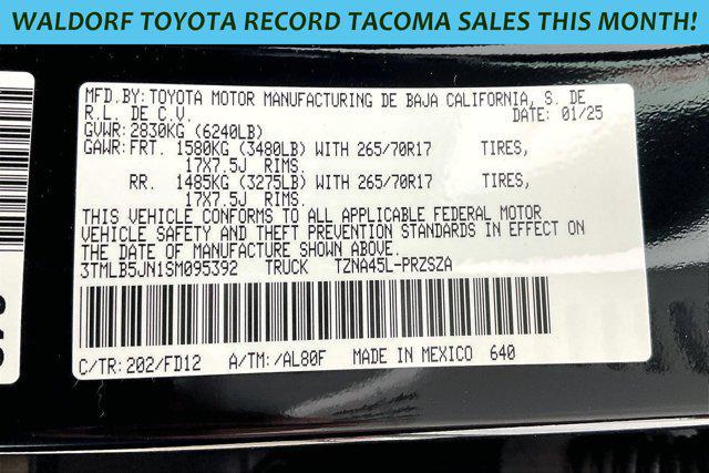 new 2025 Toyota Tacoma car, priced at $43,431