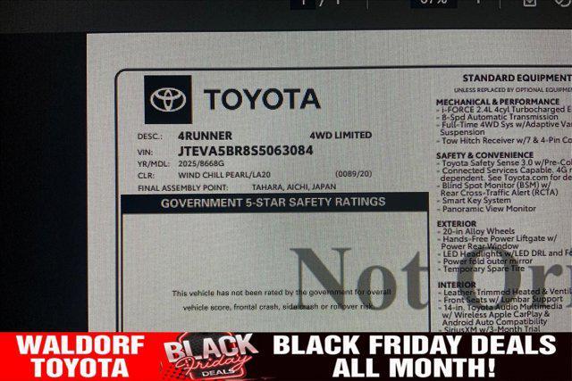 new 2025 Toyota 4Runner car, priced at $68,143