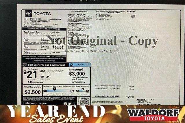 new 2025 Toyota Tacoma car, priced at $40,686