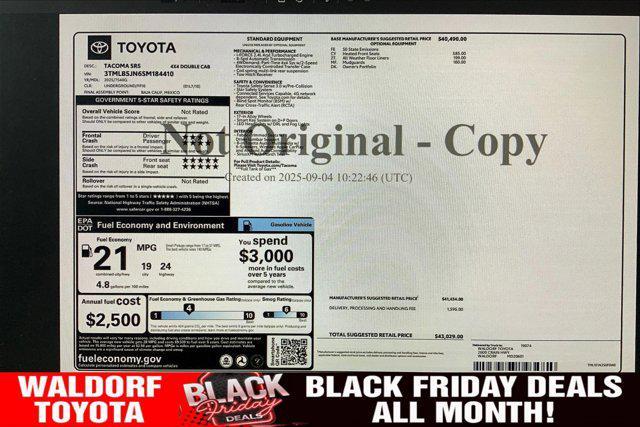 new 2025 Toyota Tacoma car, priced at $40,686