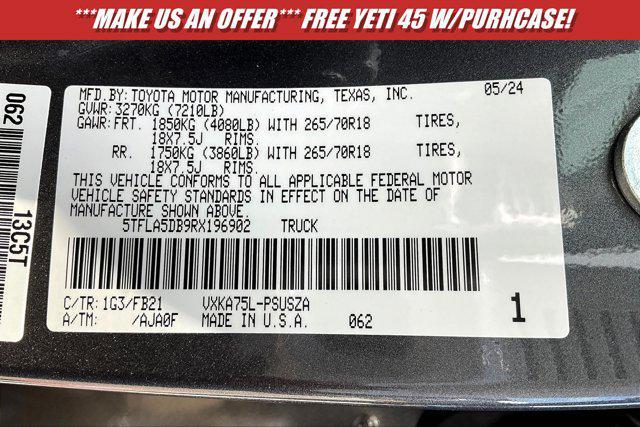 new 2024 Toyota Tundra car, priced at $52,579