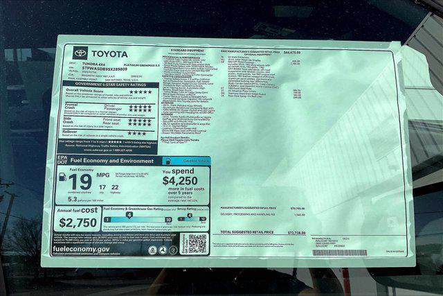new 2025 Toyota Tundra car, priced at $65,045