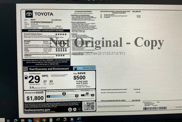 new 2025 Toyota RAV4 car, priced at $32,826