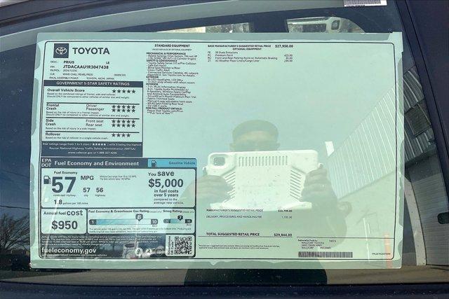 new 2024 Toyota Prius car, priced at $29,844