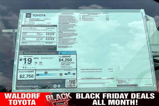 new 2025 Toyota Tundra Hybrid car, priced at $77,458