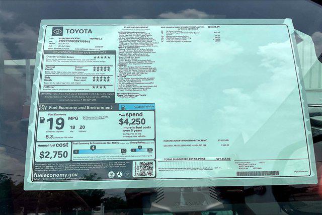 new 2025 Toyota Tundra Hybrid car, priced at $77,458