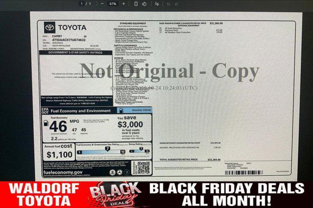 new 2026 Toyota Camry car, priced at $31,269