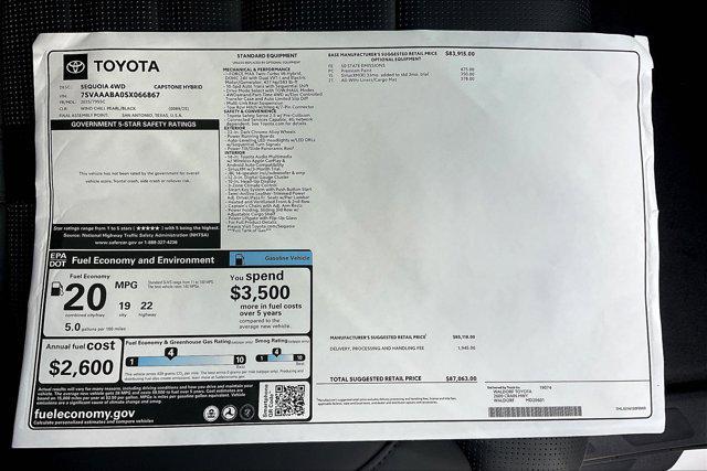 new 2025 Toyota Sequoia car, priced at $83,563