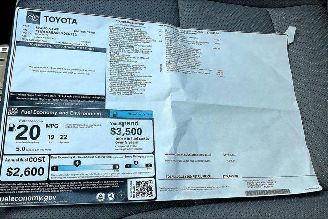 new 2025 Toyota Sequoia car, priced at $79,463