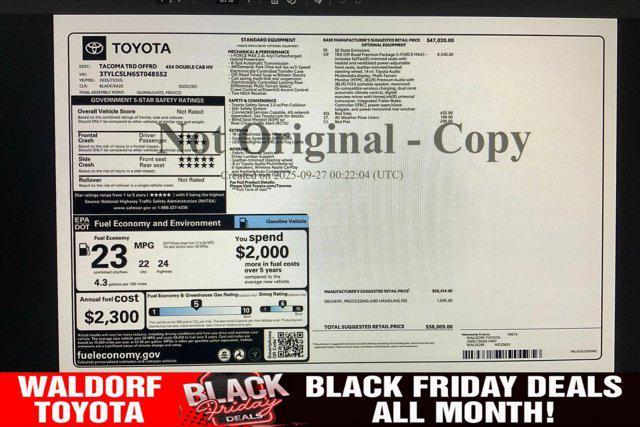 new 2025 Toyota Tacoma car, priced at $54,221