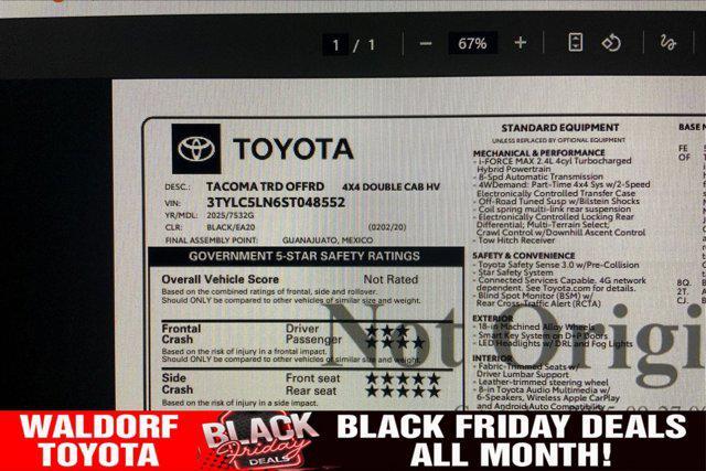 new 2025 Toyota Tacoma car, priced at $54,221