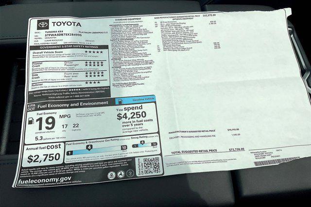 new 2025 Toyota Tundra car, priced at $65,045