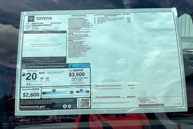 new 2025 Toyota Sequoia car, priced at $84,354