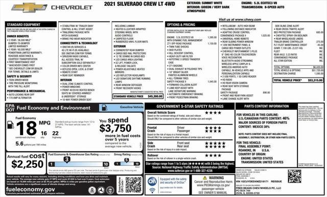 used 2021 Chevrolet Silverado 1500 car, priced at $30,500
