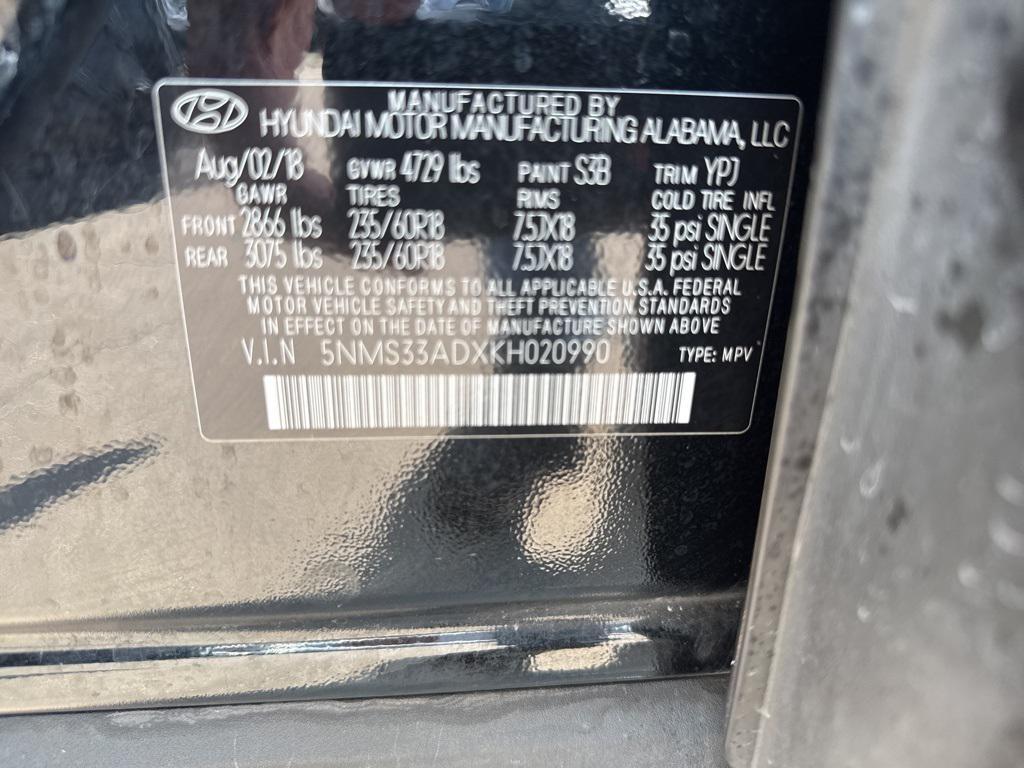 used 2019 Hyundai Santa Fe car, priced at $16,500