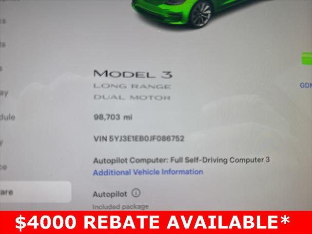 used 2018 Tesla Model 3 car, priced at $20,000