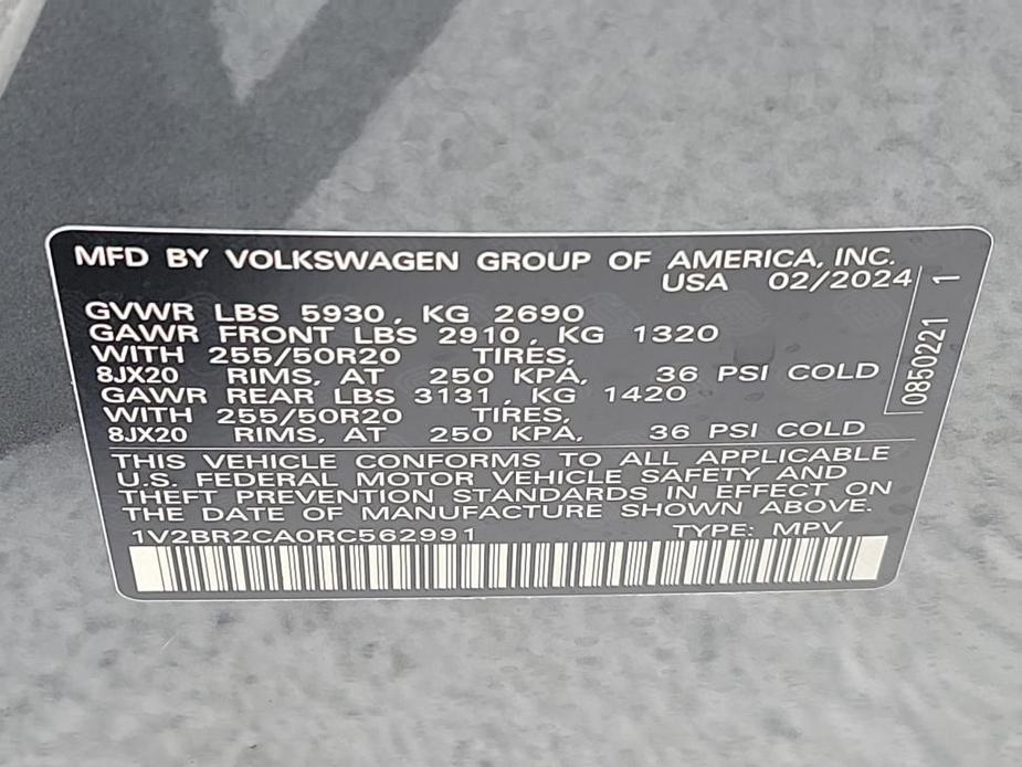 new 2024 Volkswagen Atlas car, priced at $52,323