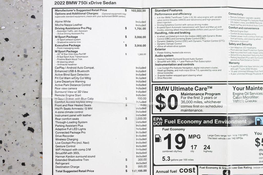 used 2022 BMW 750 car, priced at $57,888