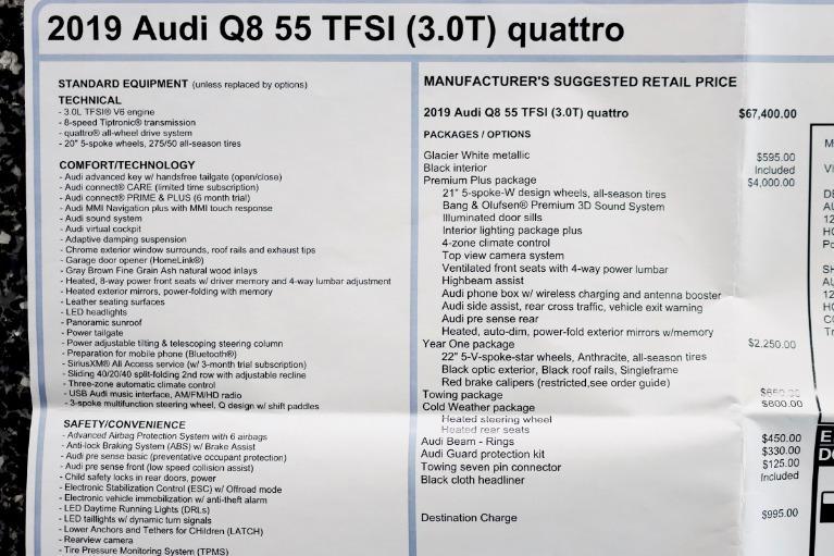 used 2019 Audi Q8 car, priced at $34,888
