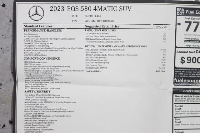 used 2023 Mercedes-Benz EQS 580 car, priced at $64,888